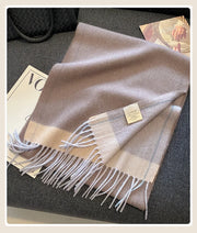 High Quality 100% Wool Scarf Female Fashion Classic Soft Cashmere Muffler Women Warm Thermal Shawl Outside Autumn Winter