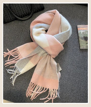 High Quality 100% Wool Scarf Female Fashion Classic Soft Cashmere Muffler Women Warm Thermal Shawl Outside Autumn Winter