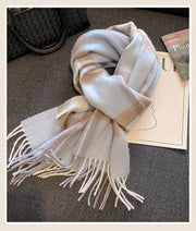High Quality 100% Wool Scarf Female Fashion Classic Soft Cashmere Muffler Women Warm Thermal Shawl Outside Autumn Winter