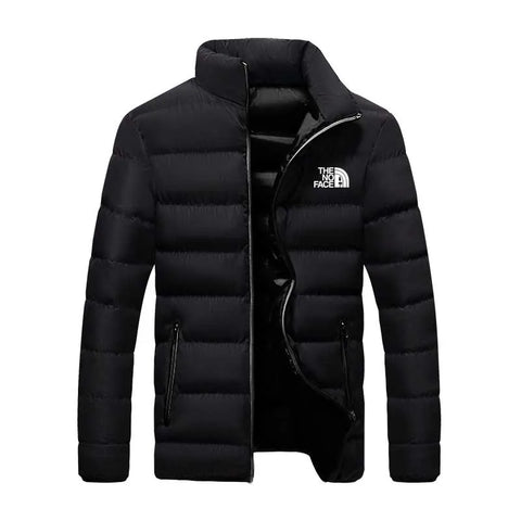 Men’s Winter Thick Warm Parka – Stand Collar Cotton-Padded Windproof Jacket Casual Solid Outdoor Coat