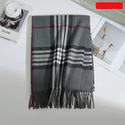 1Pcs Autumn and Winter New Men's Faux Cashmere Scarf, Neck Warmer, Korean Style, British Plaid, Versatile Trendy Men's Scarf, Best Choice for Boys, a Must-Have for Winter