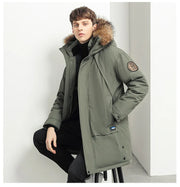 Men Winter Goose Down Coats Fur Collar Hooded Long Down Jackets Top Quality Male Outdoor Windproof Warm Winter Jackets Canada